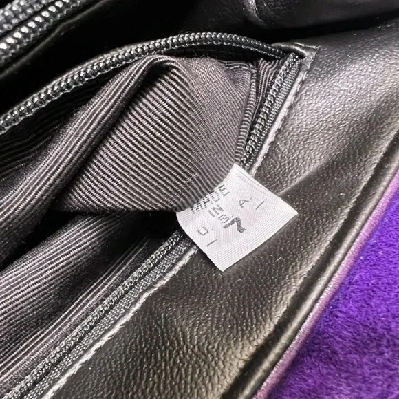 Vntg Sharif Purple Snakeskin Embossed Leather Purse Shoulder Bag Crossbody - Picture 12 of 12